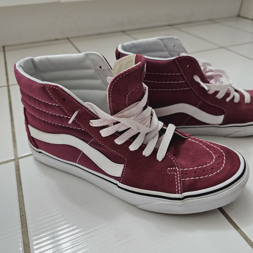 Vans Unisex SK8-Hi Skate shoes, Suede and Canvas, Rose Sz 11 Women 9.5men